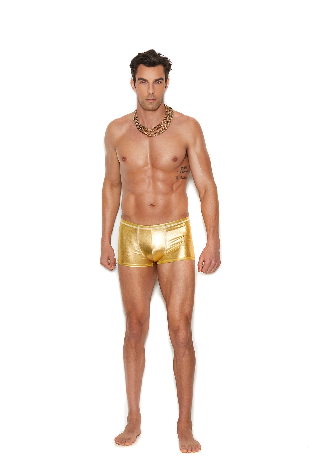 Men's lamé boxer brief. 